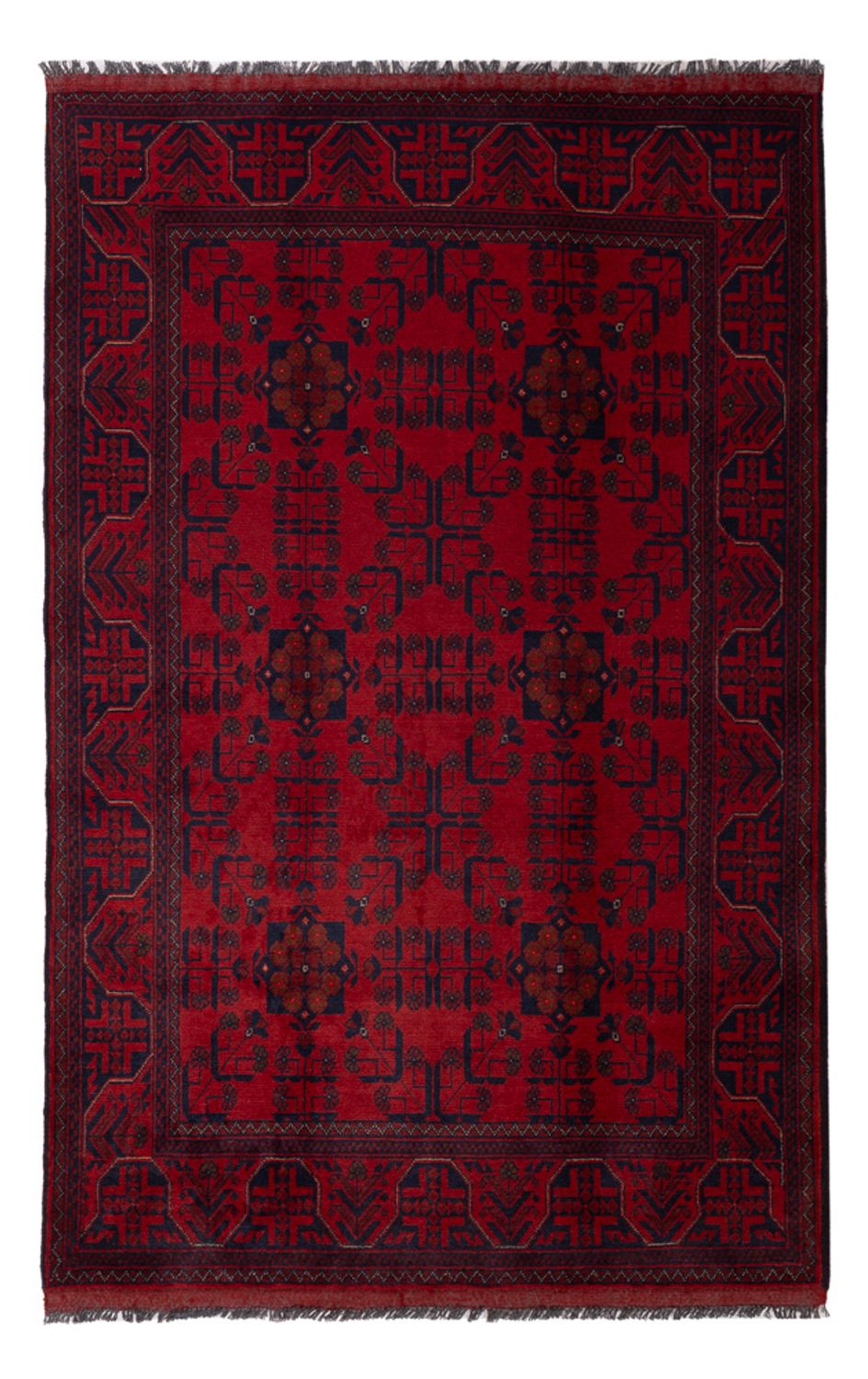 Afghaans tapijt - Kunduz - 197 x 125 cm - donkerrood
