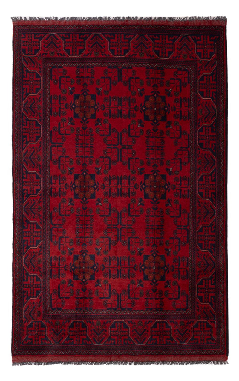 Afghaans tapijt - Kunduz - 197 x 125 cm - donkerrood