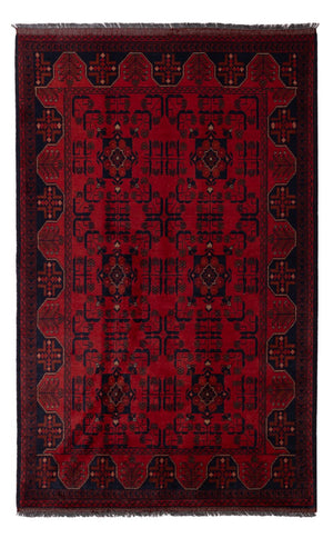 Afghaans tapijt - Kunduz - 197 x 121 cm - donkerrood