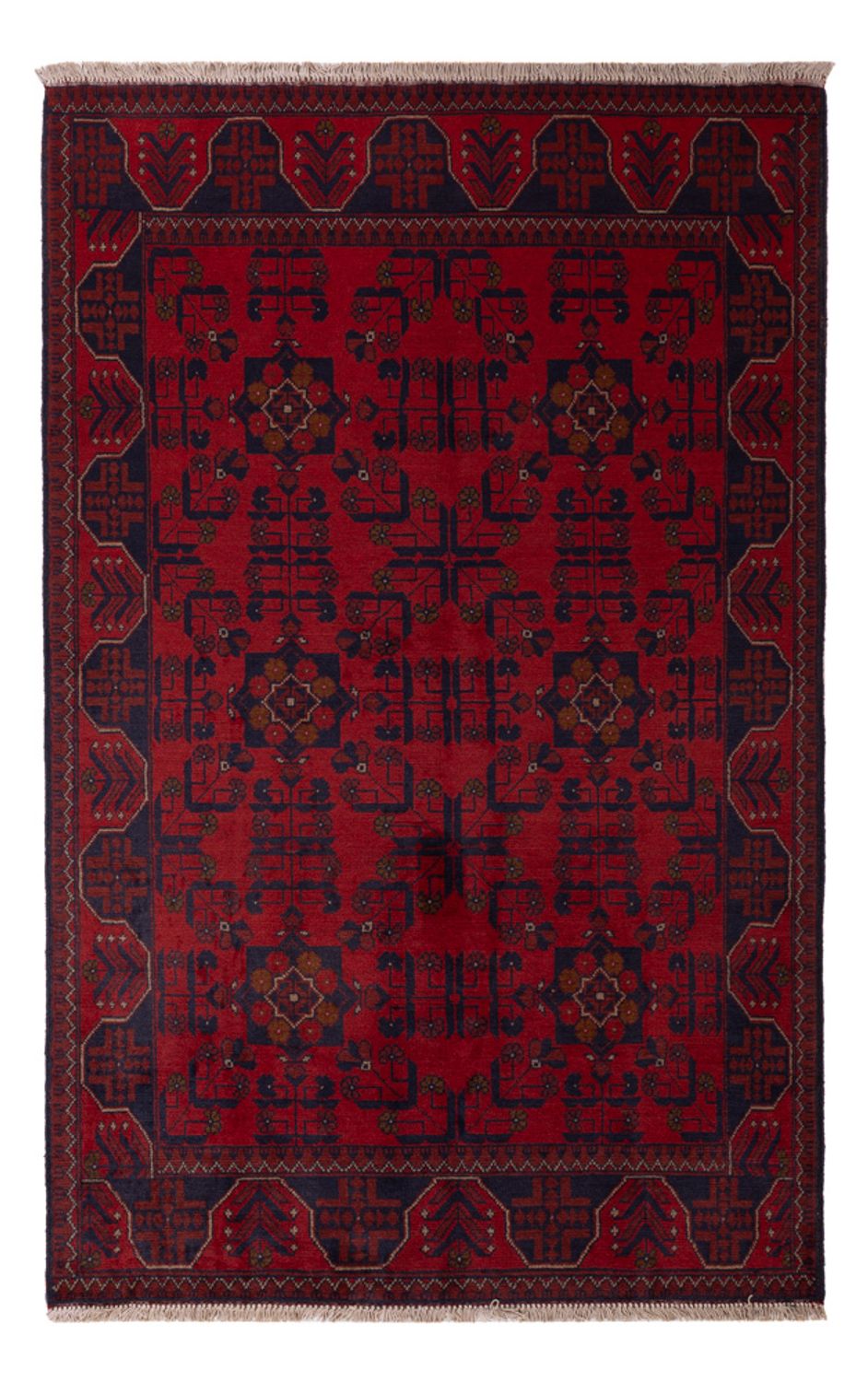 Afghaans tapijt - Kunduz - 196 x 121 cm - donkerrood
