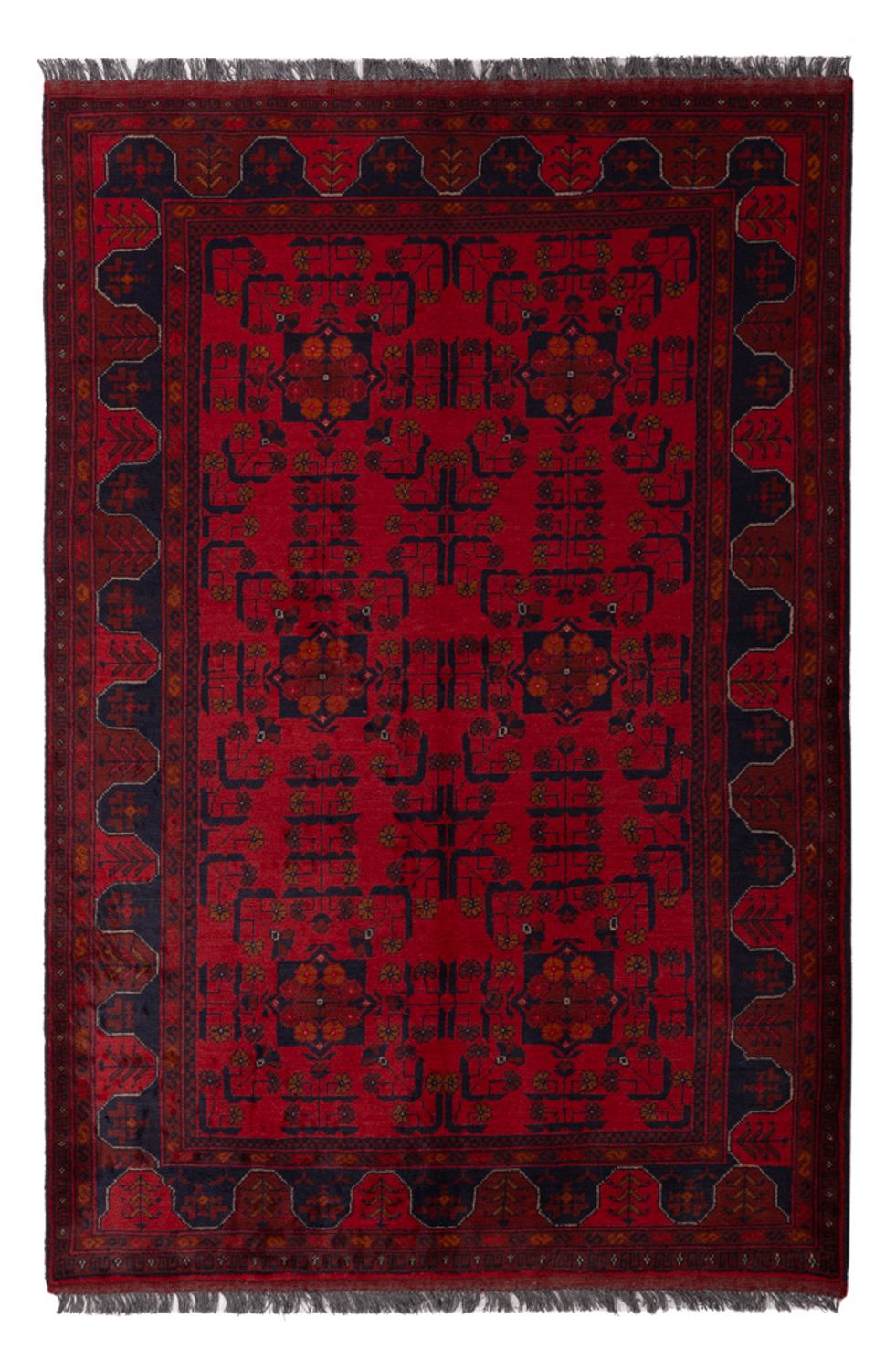Afghaans tapijt - Kunduz - 189 x 129 cm - donkerrood
