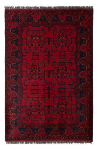 Afghaans tapijt - Kunduz - 189 x 129 cm - donkerrood