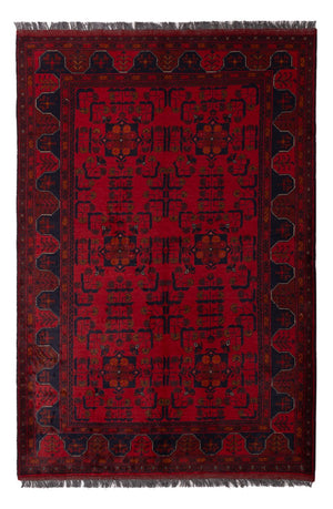 Afghaans tapijt - Kunduz - 189 x 129 cm - donkerrood