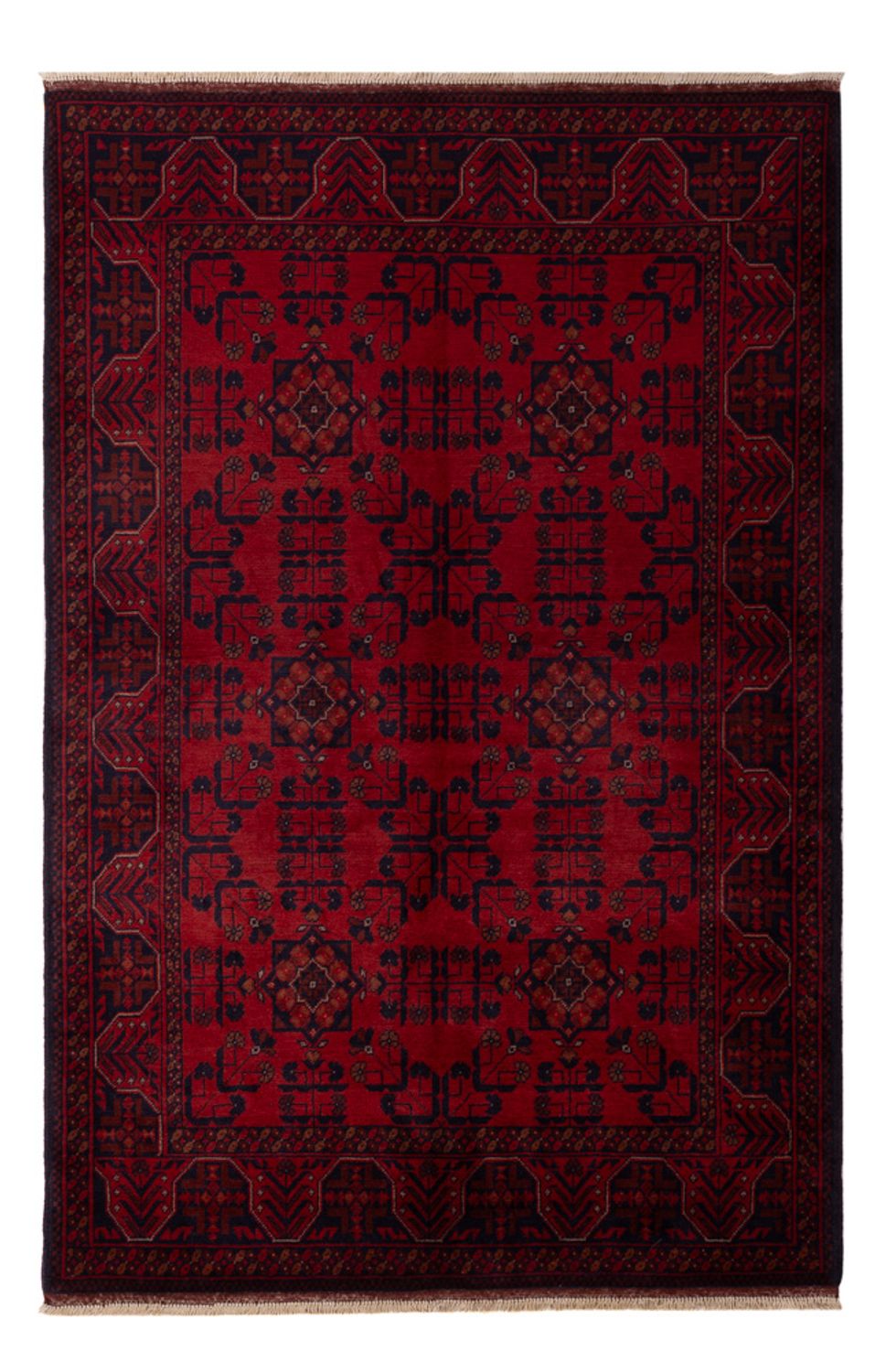 Afghaans tapijt - Kunduz - 195 x 125 cm - donkerrood