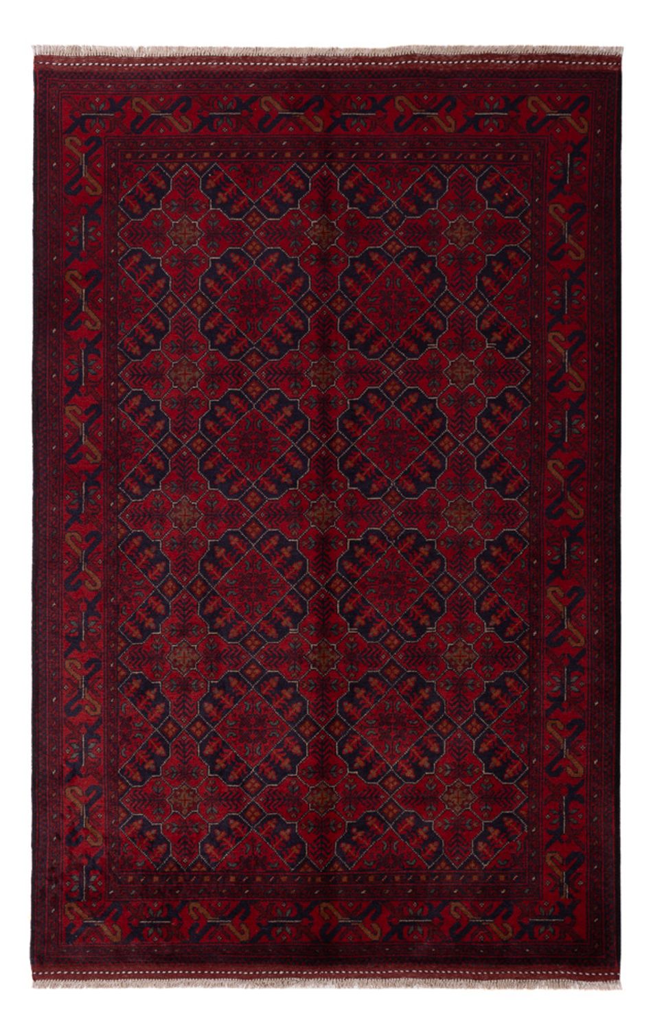Afghaans tapijt - Kunduz - 196 x 123 cm - donkerrood