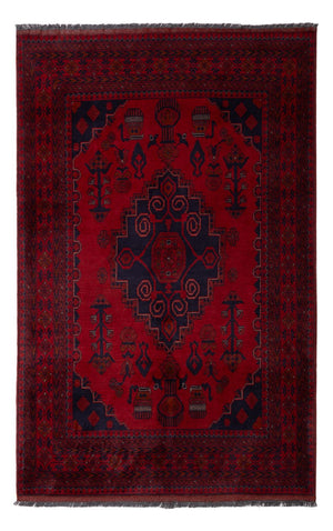 Afghaans tapijt - Kunduz - 190 x 121 cm - donkerrood
