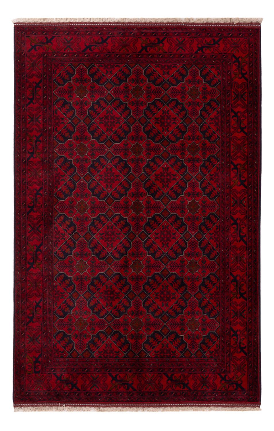 Afghaans tapijt - Kunduz - 195 x 123 cm - donkerrood