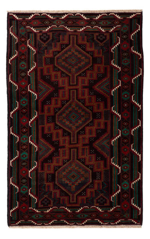 Baluch tapijt - 183 x 114 cm - donkerrood