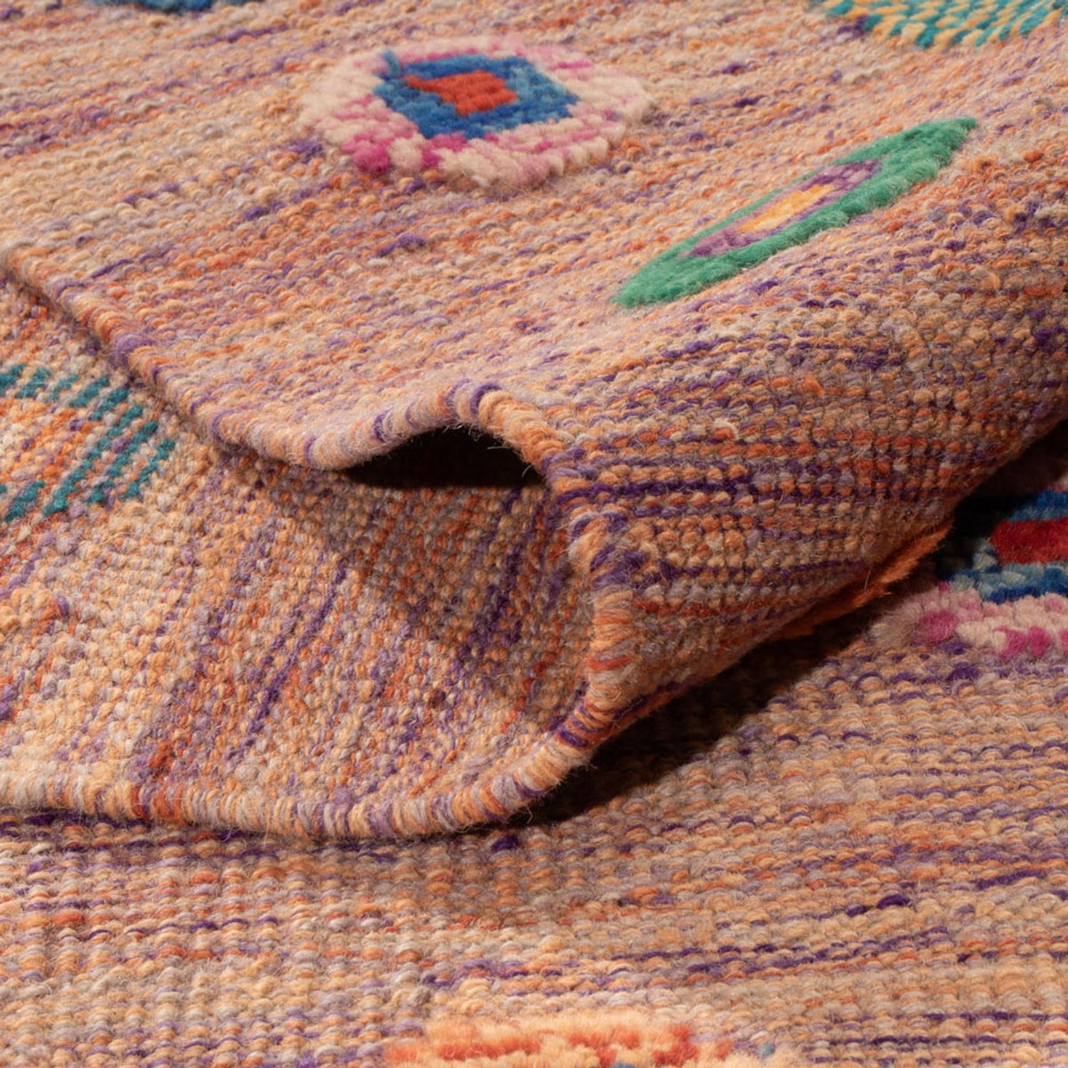 Kelim tapijt - Splash - 298 x 215 cm - roze