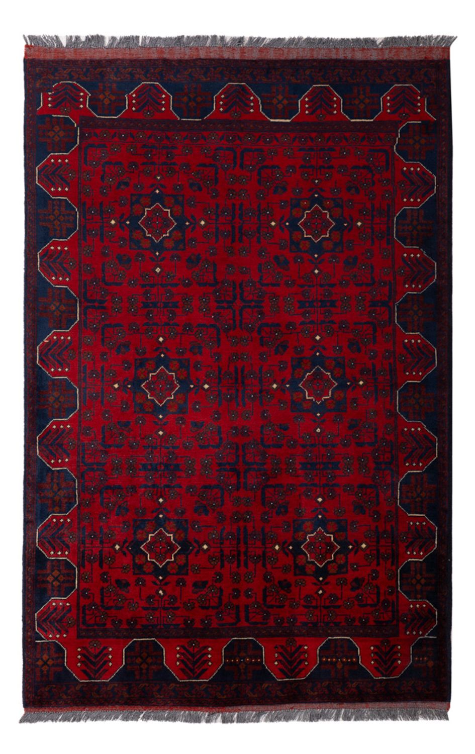 Afghaans tapijt - Kunduz - 194 x 126 cm - donkerrood