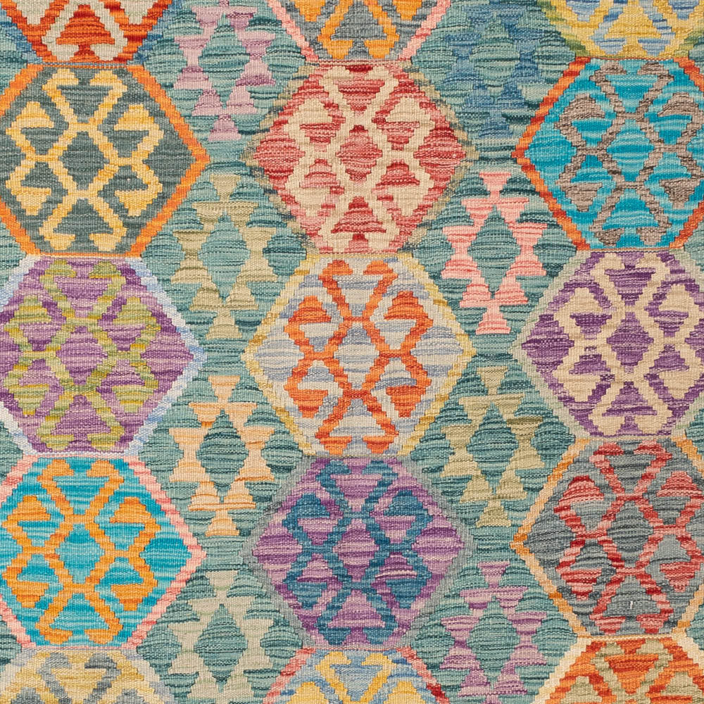 Kelim Teppich - Splash - 252 x 179 cm - bunt