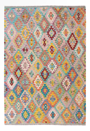 Kelim Teppich - Splash - 256 x 176 cm - bunt