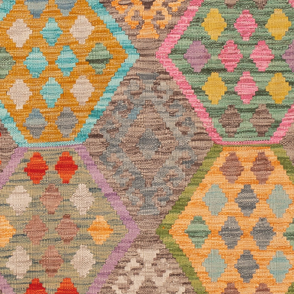 Kelim Teppich - Splash - 197 x 158 cm - bunt