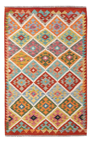 Kelim Teppich - Splash - 154 x 100 cm - bunt