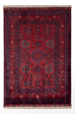 Afghan Teppich - Kunduz - 149 x 101 cm - rot