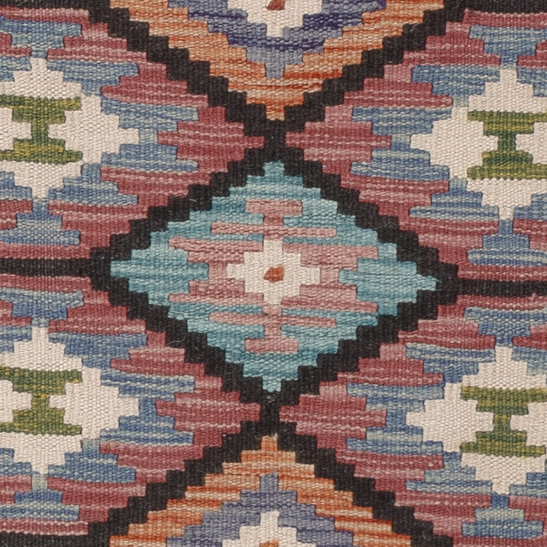 Kelim tapijt - Splash vierkant  - 102 x 101 cm - veelkleurig