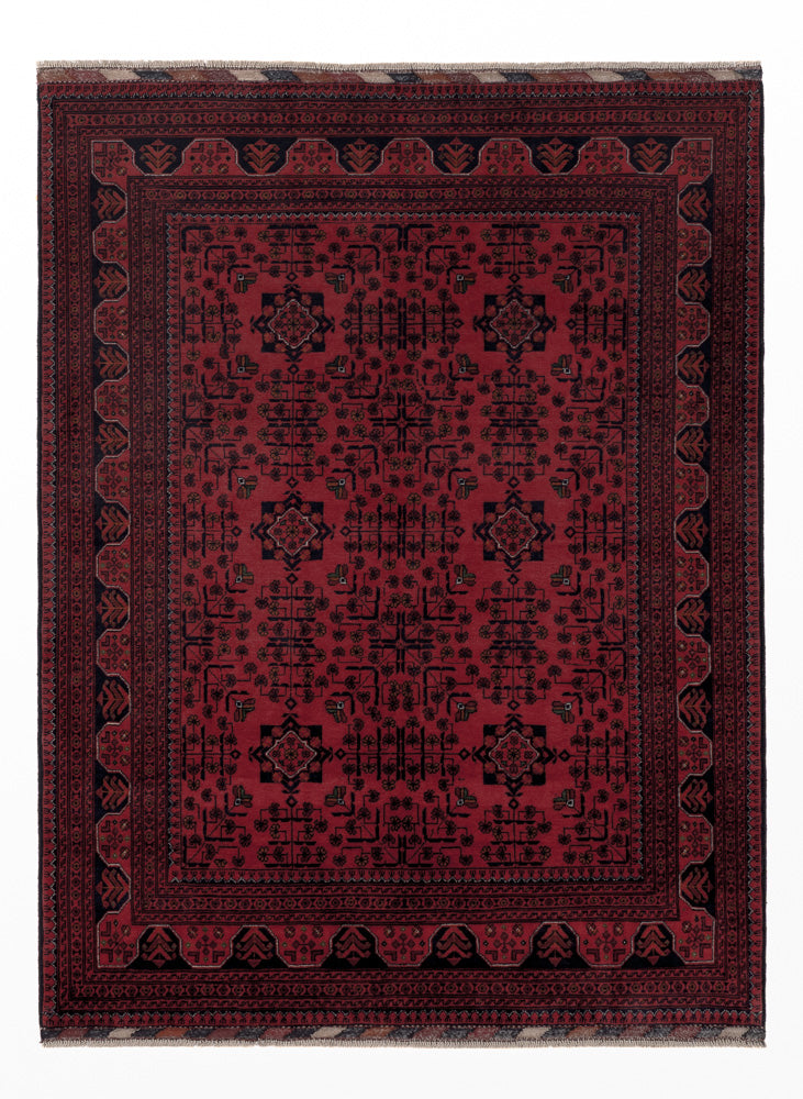 Afghaans tapijt - Kunduz - Koninklijke - 196 x 148 cm - rood
