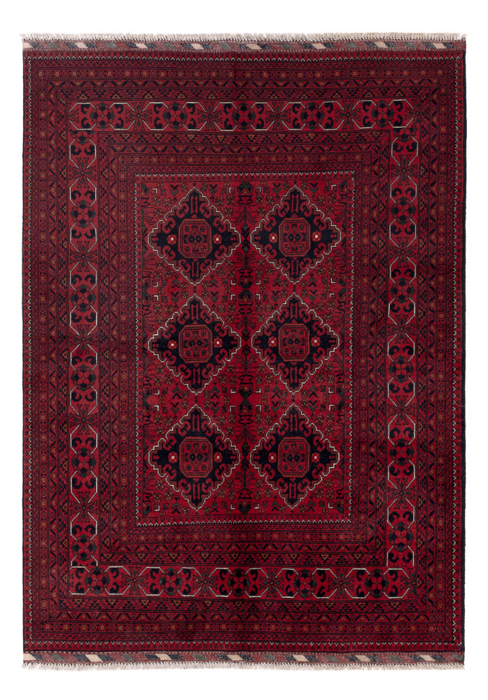 Afghaans tapijt - Kunduz - Koninklijke - 203 x 150 cm - rood