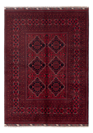 Afghaans tapijt - Kunduz - Koninklijke - 203 x 150 cm - rood