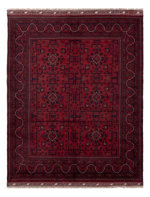 Afghaans tapijt - Kunduz - Koninklijke - 195 x 153 cm - rood