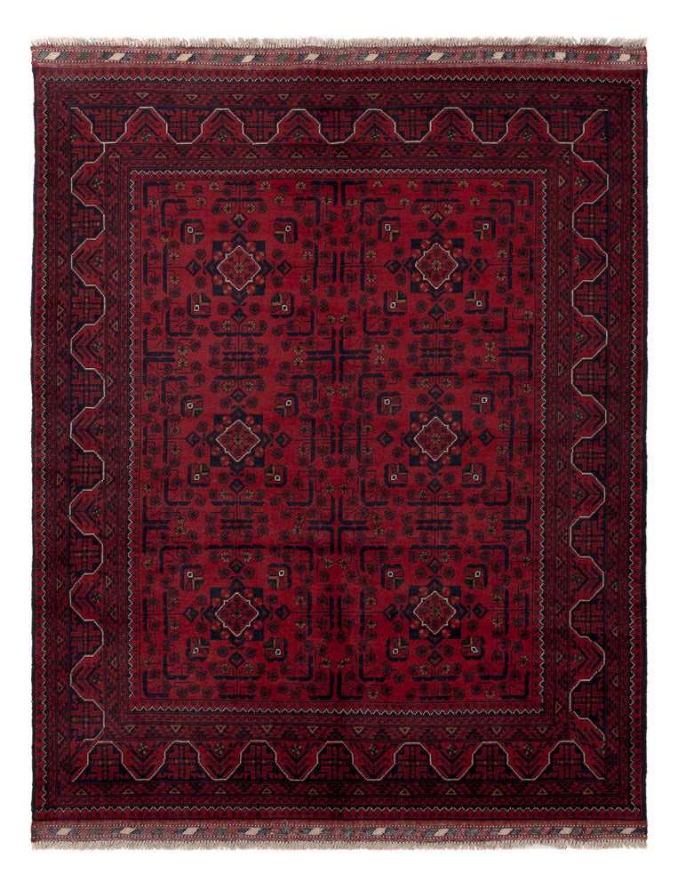 Afghaans tapijt - Kunduz - Koninklijke - 195 x 153 cm - rood