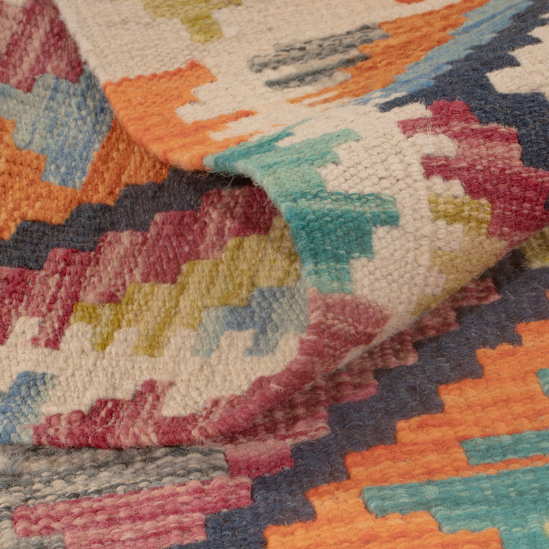 Kelim tapijt - Splash - 124 x 79 cm - veelkleurig