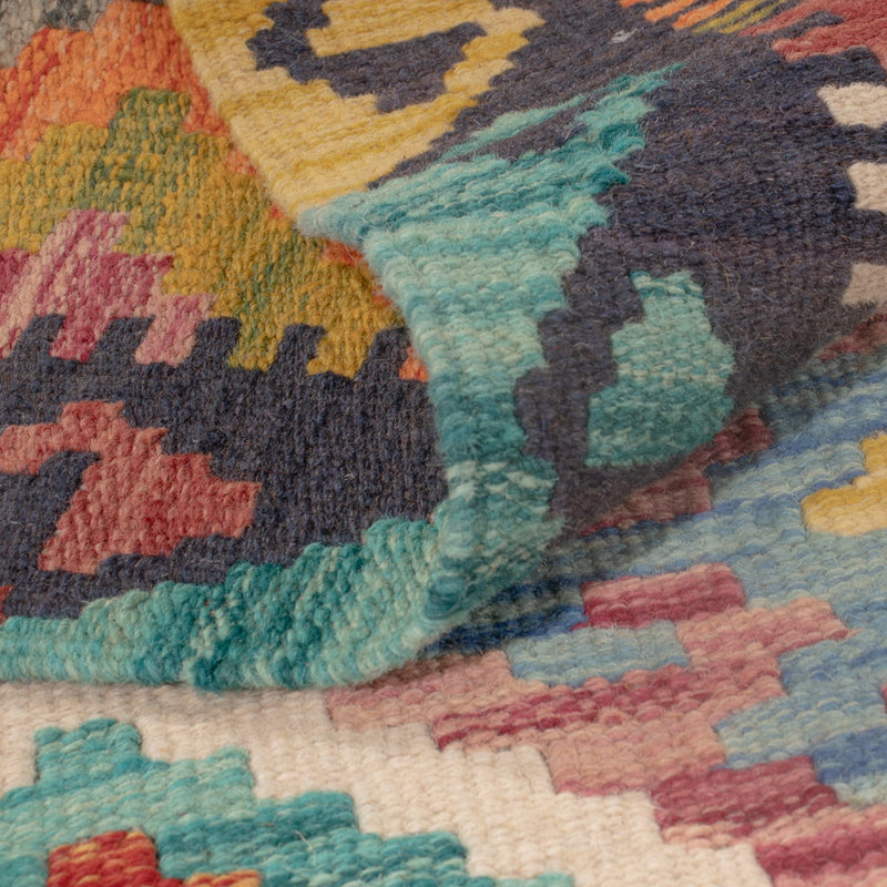 Kelim tapijt - Splash - 123 x 80 cm - veelkleurig