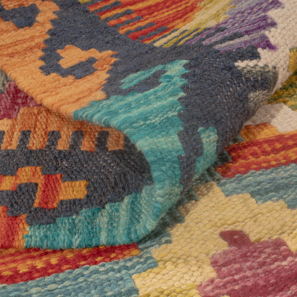 Kelim tapijt - Splash - 127 x 79 cm - veelkleurig