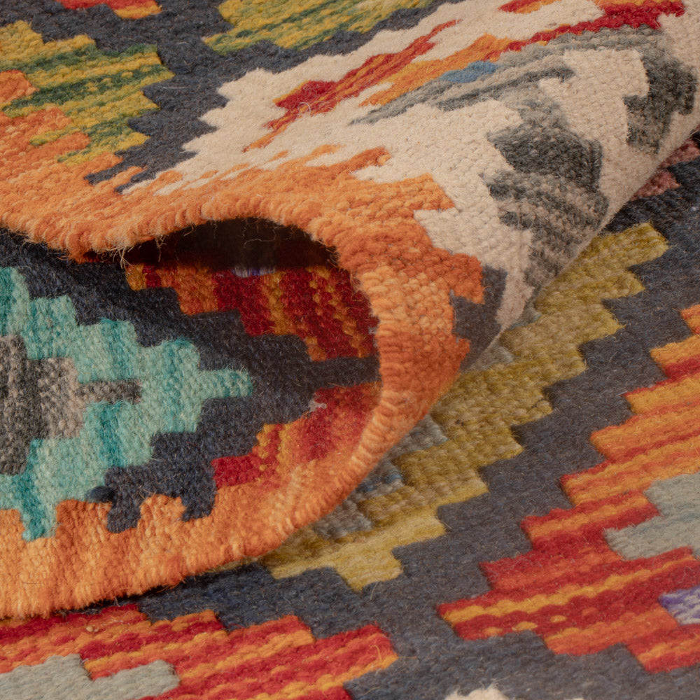 Kelim tapijt - Splash - 123 x 86 cm - veelkleurig