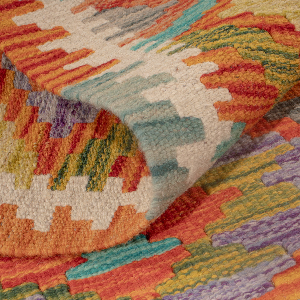 Kelim tapijt - Splash - 122 x 83 cm - veelkleurig