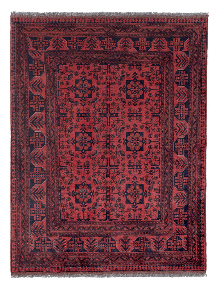 Afghaans tapijt - Kunduz - 198 x 153 cm - rood