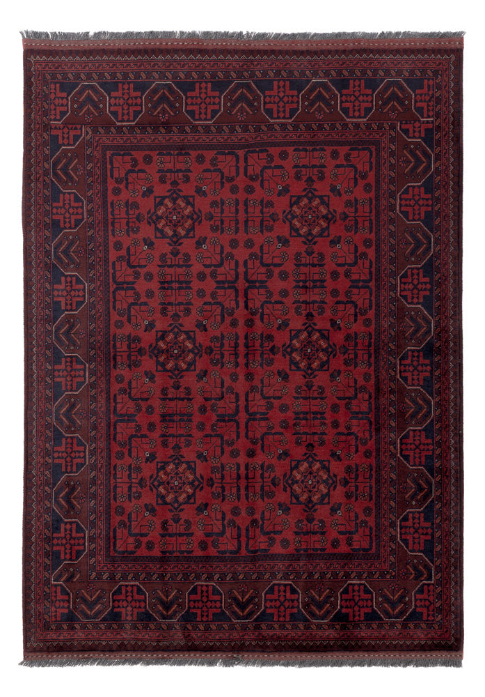 Afghaans tapijt - Kunduz - 201 x 148 cm - rood