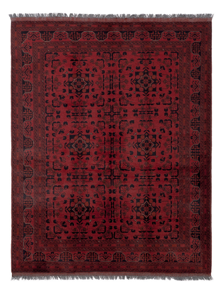 Afghaans tapijt - Kunduz - 198 x 153 cm - rood