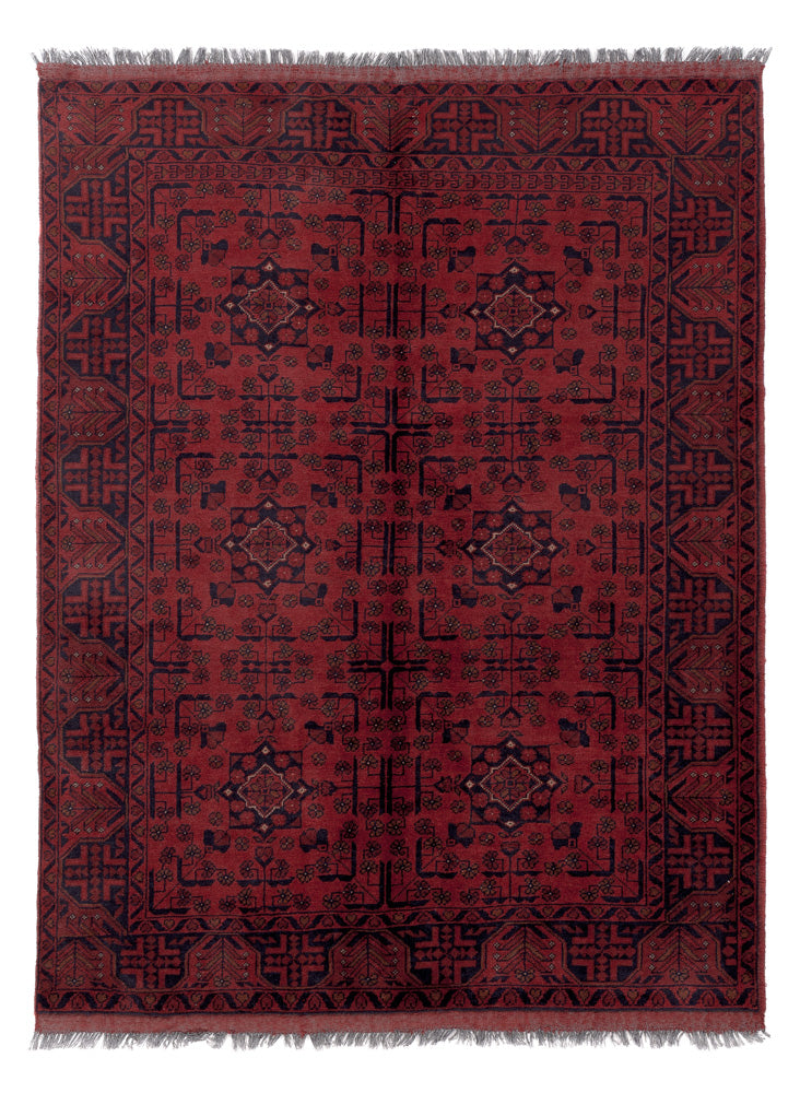 Afghaans tapijt - Kunduz - 199 x 154 cm - rood