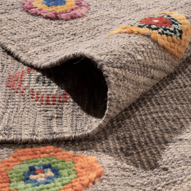 Kelim Teppich - Splash - 343 x 264 cm - grau