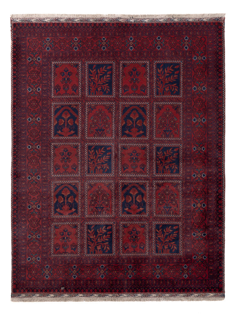 Afghaans tapijt - Kunduz - 201 x 152 cm - rood