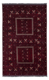 Afghaans tapijt 159x258cm - Oosters Tapijt - Rechthoekig / Rood / 159 x 258 cm Rechthoekig