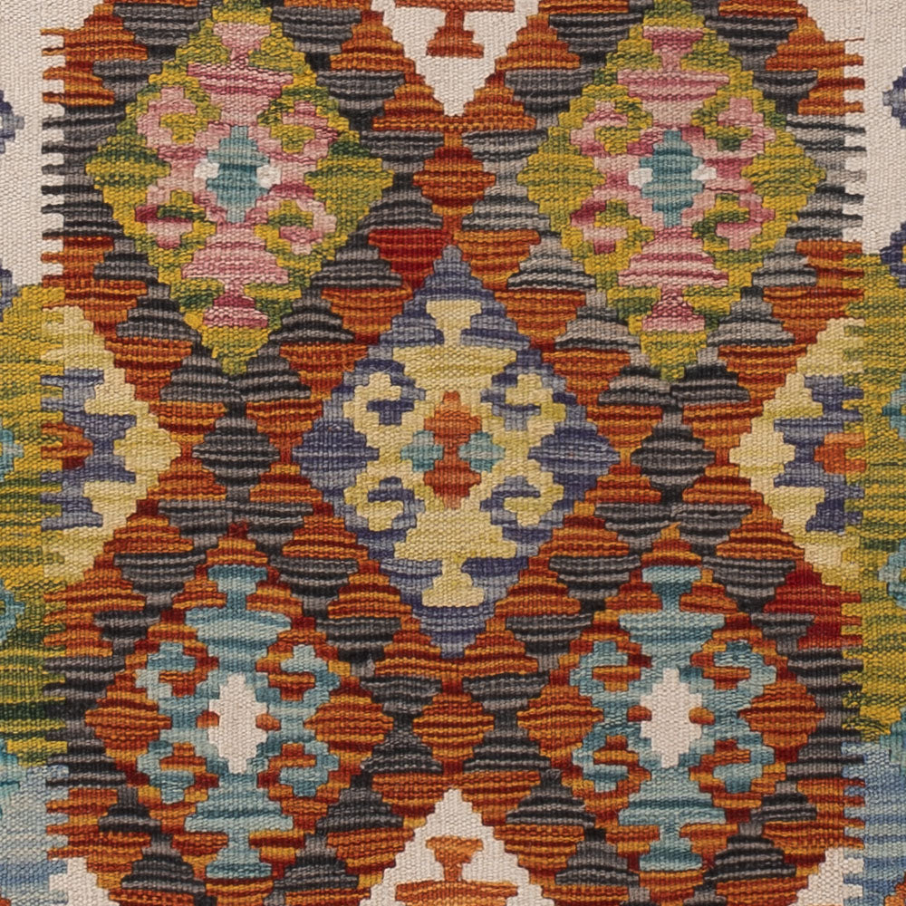 Läufer Kelim - Splash - 202 x 60 cm - mehrfarbig