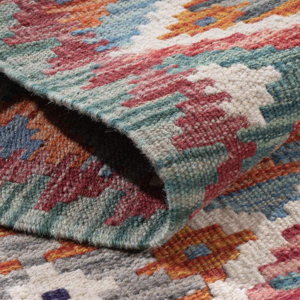 Läufer Kelim - Splash - 195 x 60 cm - mehrfarbig