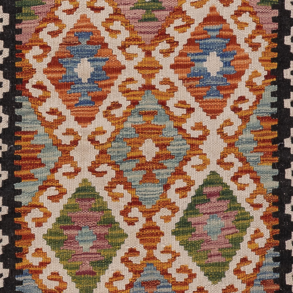 Läufer Kelim - Splash - 203 x 68 cm - mehrfarbig