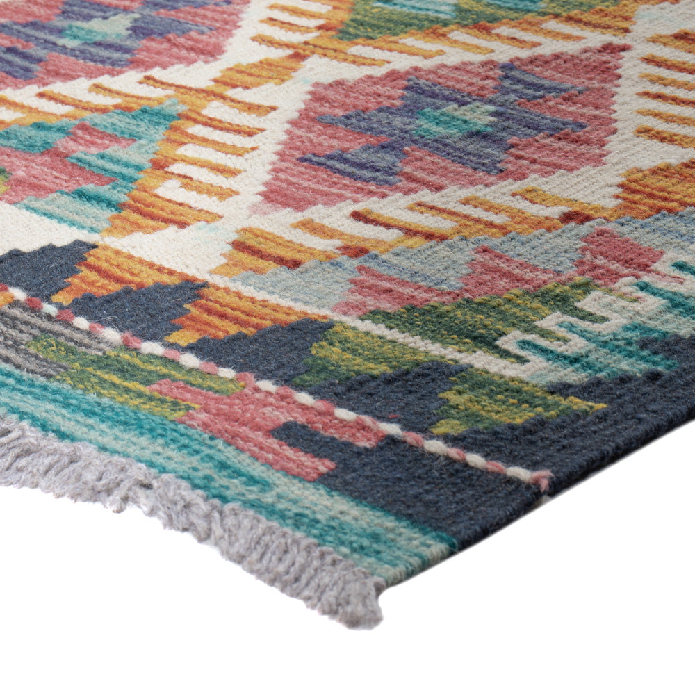 Läufer Kelim - Splash - 195 x 60 cm - mehrfarbig