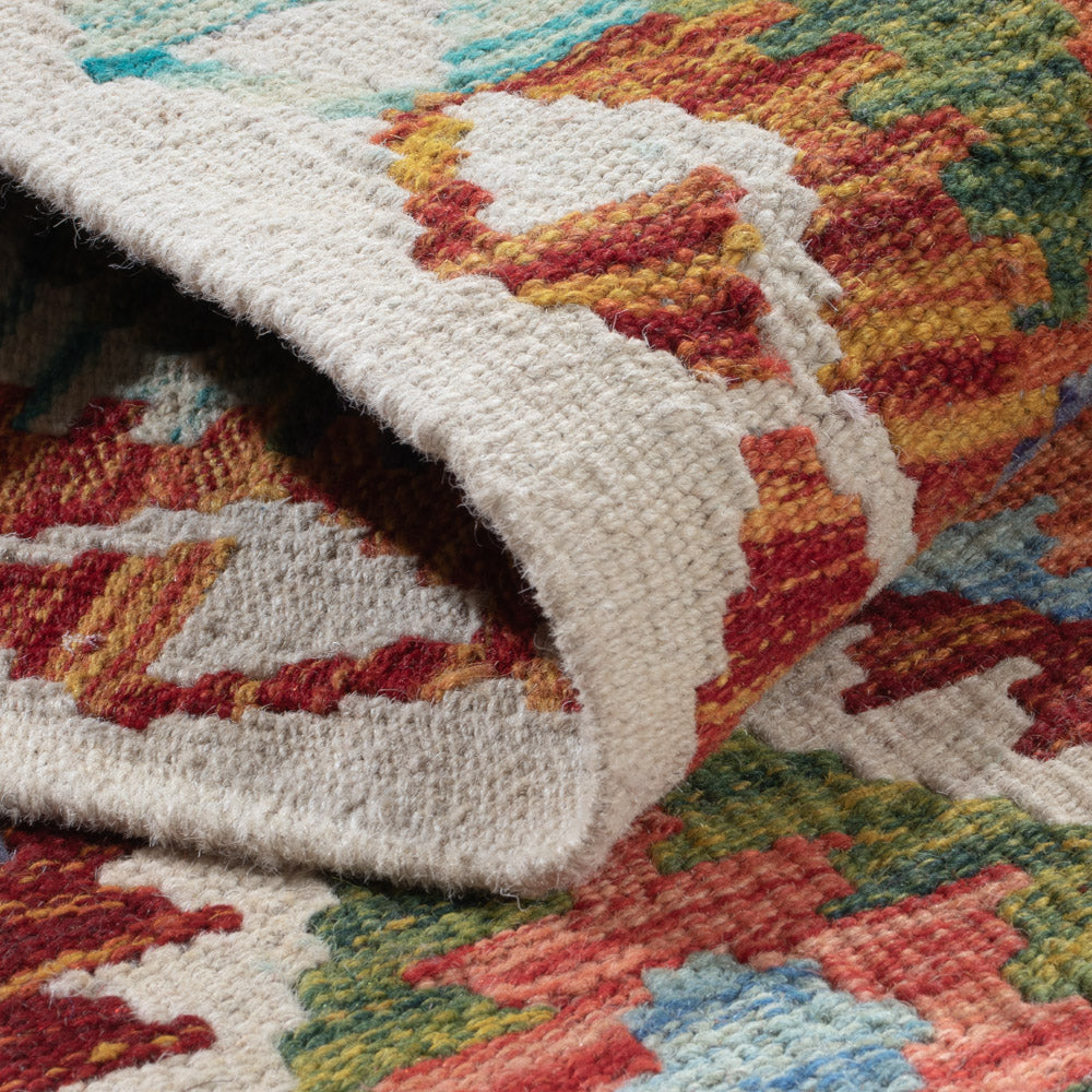 Läufer Kelim - Splash - 197 x 66 cm - mehrfarbig