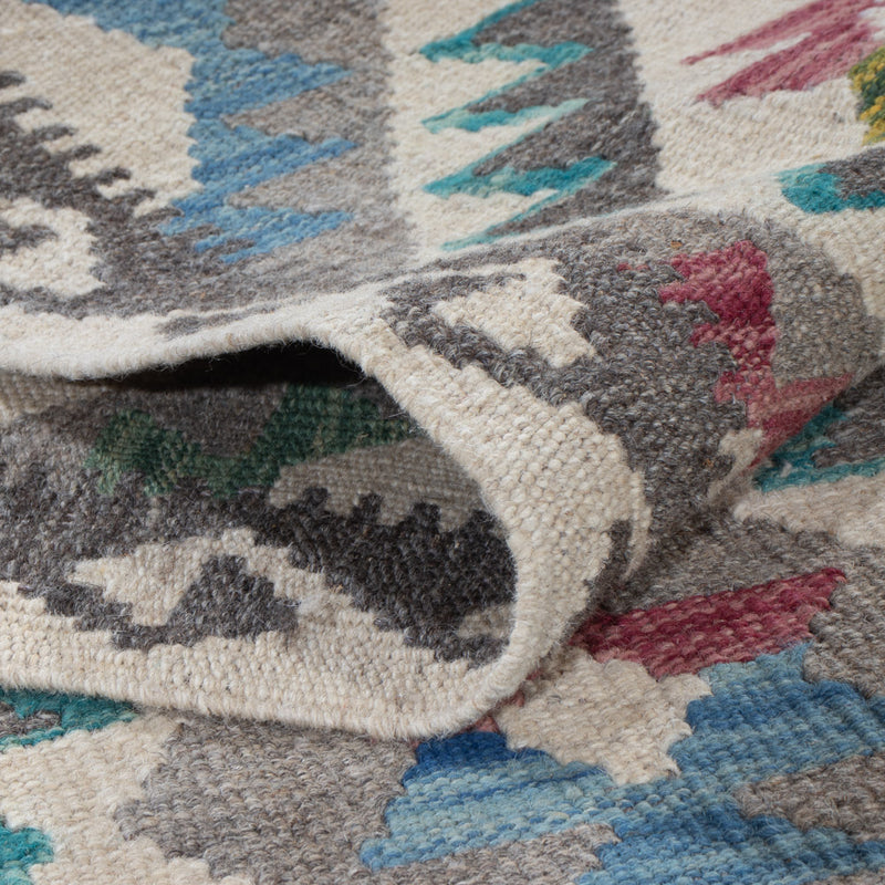 Läufer Kelim - Splash - 206 x 80 cm - mehrfarbig