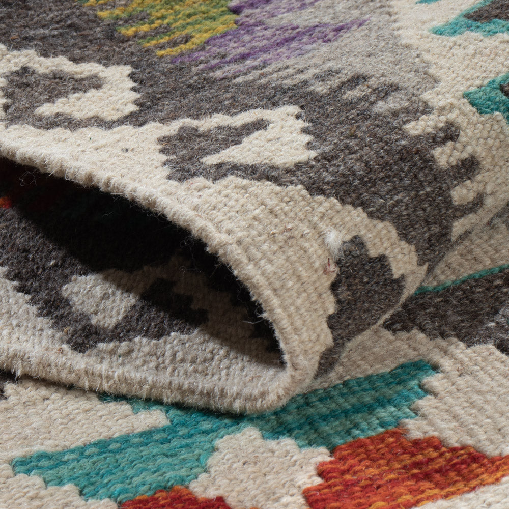 Läufer Kelim - Splash - 209 x 79 cm - mehrfarbig