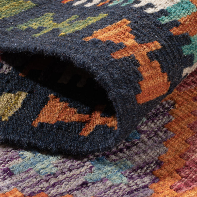 Läufer Kelim - Splash - 217 x 60 cm - mehrfarbig