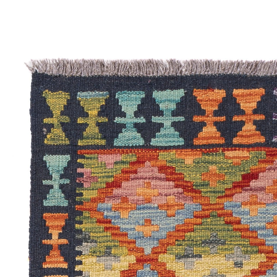 Läufer Kelim - Splash - 204 x 80 cm - mehrfarbig