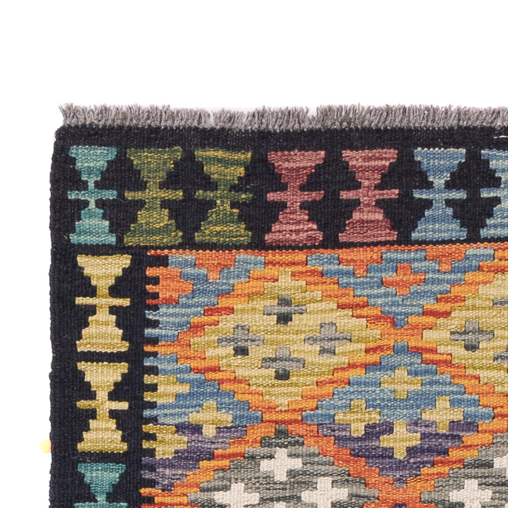 Läufer Kelim - Splash - 202 x 84 cm - mehrfarbig