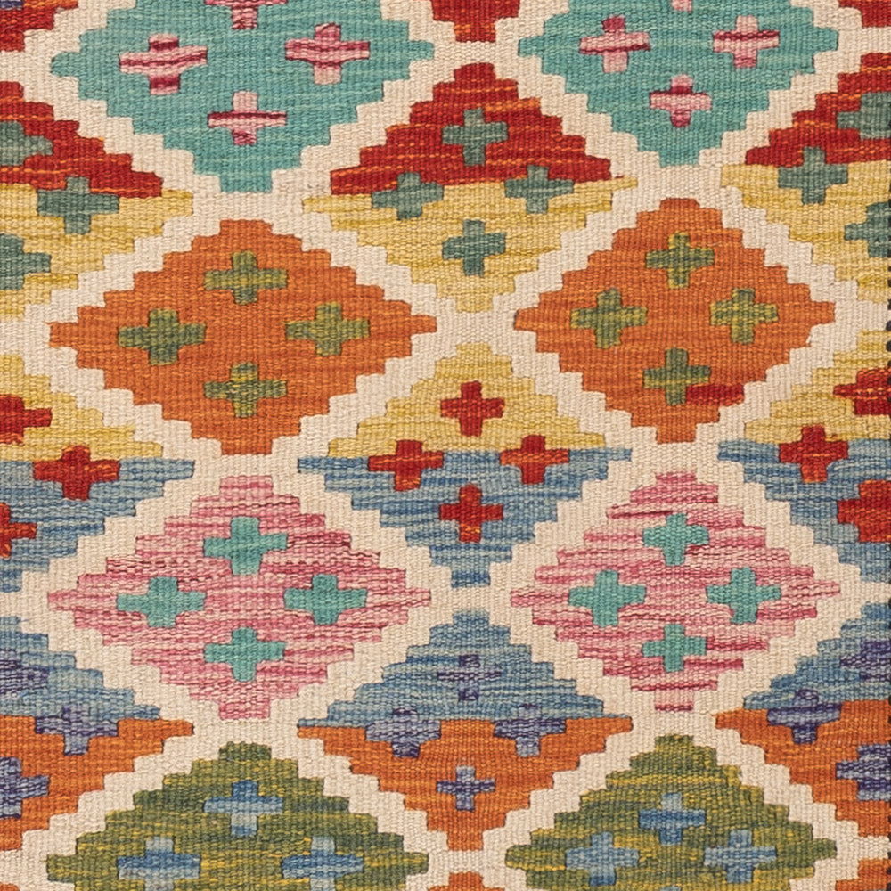 Läufer Kelim - Splash - 197 x 63 cm - mehrfarbig