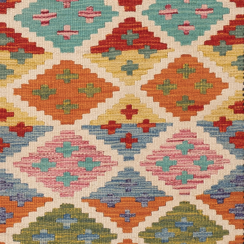 Läufer Kelim - Splash - 197 x 63 cm - mehrfarbig