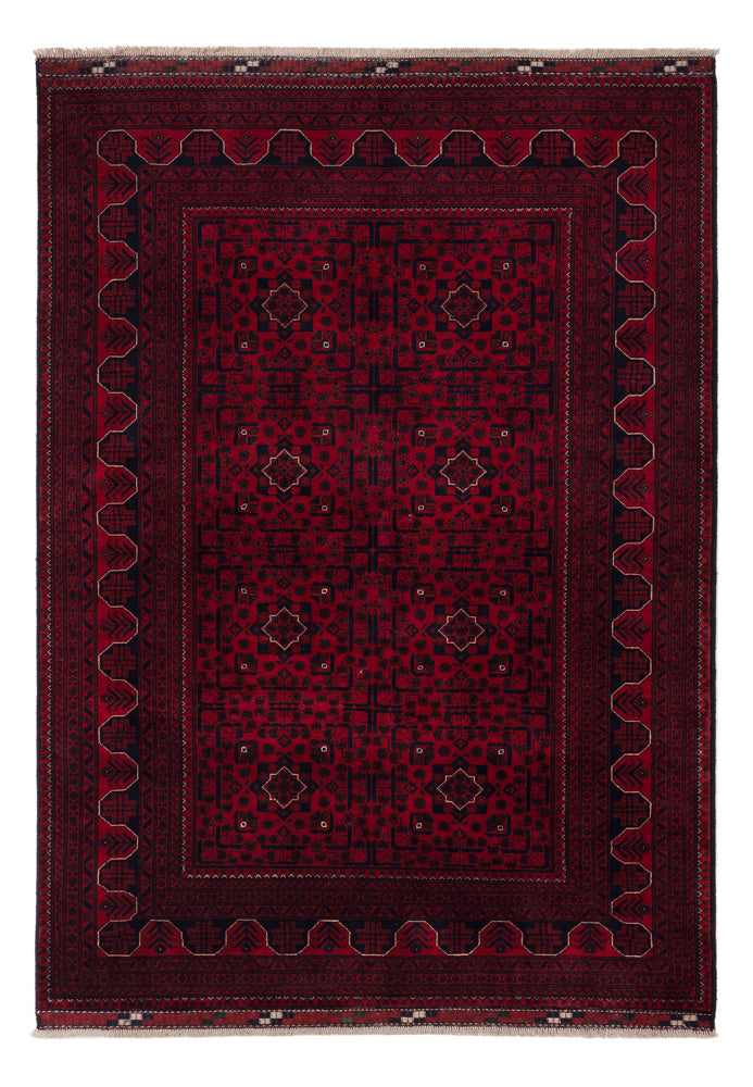 Afghan Teppich - Kunduz - 235 x 164 cm - dunkelrot